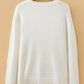 Marilee Sequin Football Print Round Neck Long Sleeve Loose Fit Sweater