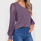 Arabella Purple Lace‑Sleeve Knit Top
