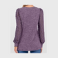 Arabella Purple Lace‑Sleeve Knit Top