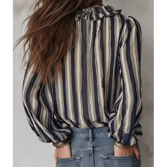 Bendall Ruffled Stripes & Boho Blouse