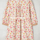 Pauletta Orange Floral Print Color Block Trim Button Down 3/4 Sleeve Belted Mini Dress