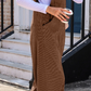 Shawna Brown Solid Color Corduroy Wide Leg Bib Overalls