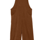 Shawna Brown Solid Color Corduroy Wide Leg Bib Overalls