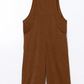 Shawna Brown Solid Color Corduroy Wide Leg Bib Overalls