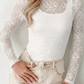 Astrid Long Sleeve Sheer Mesh Lace Top