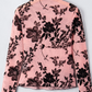 Chanda Gossamer Pink Retro Floral Print Mesh Long Sleeve Pullover Blouse