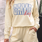 Game Day Crewneck Long Sleeve Pullover Athleisure Short Sets