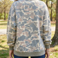 Cissie Camo Print Ribbed Trim Casual Pullover Sweatshirt
