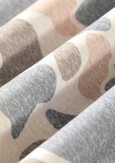Cissie Camo Print Ribbed Trim Casual Pullover Sweatshirt