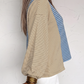 Dollie Sky Blue Stripe Color Block Contrast Long Sleeve Round Neck Casual Shift Pullover