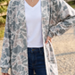 Elma Camouflage Print Long Sleeve Open Front Tunic Cardigan