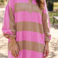Ginnifer Striped Button Long Sleeve Short Shift Dress