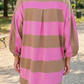 Ginnifer Striped Button Long Sleeve Short Shift Dress