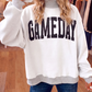 Light Grey High Neck GAMEDAY/ FOOTBALL Double Side Printed Reversible Sweatshirt