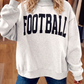 Light Grey High Neck GAMEDAY/ FOOTBALL Double Side Printed Reversible Sweatshirt
