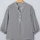 Emery Black Striped Half Sleeve Button-Up Shirt