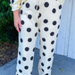 SALE!!!  Avi Polka Dot Print Drop Shoulder Pullover Drawstring Jogger Pant Set
