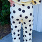 SALE!!!  Avi Polka Dot Print Drop Shoulder Pullover Drawstring Jogger Pant Set