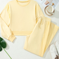 Fiona Yellow Cream Eyelet Embroidered Lace Patchwork Cropped Pullover Drawstring Pants Set