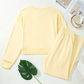 Fiona Yellow Cream Eyelet Embroidered Lace Patchwork Cropped Pullover Drawstring Pants Set