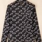 Black Football Game Day Sheer Mesh Long Sleeve Top