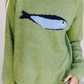 Clarissa Mist Green Unique Fish Knit Oversized Round Neck Sweater