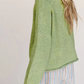Clarissa Mist Green Unique Fish Knit Oversized Round Neck Sweater