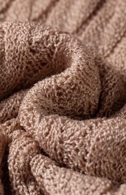 Francesca Khaki Drop Shoulder Crochet Knit Open Front Cardigan