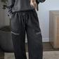 Libbie Carbon Grey Solid Colorblock Jogger Pants Set