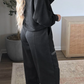 Libbie Carbon Grey Solid Colorblock Jogger Pants Set