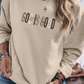 GOD IS GOOD Western Embroidered Letter Crewneck Pullover Sweatshirt
