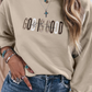 GOD IS GOOD Western Embroidered Letter Crewneck Pullover Sweatshirt