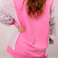Lexie Stripe Color Block Patchwork Relaxed Split Long Sleeve Top