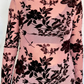 Jeanne Pink Retro Floral Print Mesh Long Sleeve Pullover Blouse