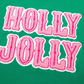 HOLLY JOLLY Towel Embroidered Christmas Holiday Sweatshirt