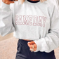 Light Grey Game Day Letter Embroidery Long Sleeve Round Neck Sweatshirt