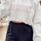 Light Grey Game Day Letter Embroidery Long Sleeve Round Neck Sweatshirt