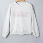 Light Grey Game Day Letter Embroidery Long Sleeve Round Neck Sweatshirt