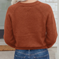 Annika Coffee Ribbed Knit Round Neck Short Sleeve Sweater
