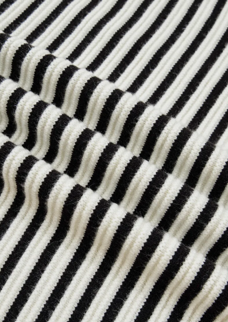Constance Black Stripe Ribbed Trim Drop Shoulder Oversized Sweater