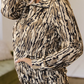 Tawni Brown Camouflage Zipper Collar Front Pocket Pullover Sweatshirt