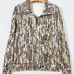 Tawni Brown Camouflage Zipper Collar Front Pocket Pullover Sweatshirt
