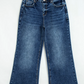 Selena Sail Blue Acid Wash Pocket Detail Flare Jeans