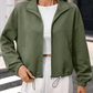 Tinna Army Green Textured Bomber Jacket
