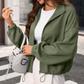 Tinna Army Green Textured Bomber Jacket