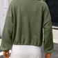 Tinna Army Green Textured Bomber Jacket