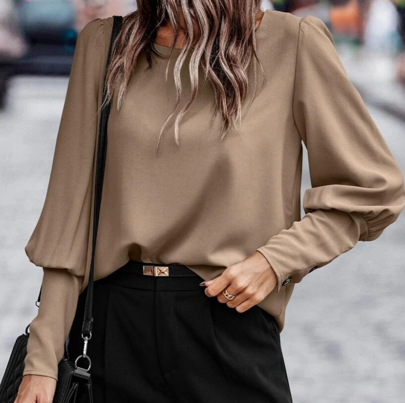 Marta Puff Sleeve Button Back Blouse