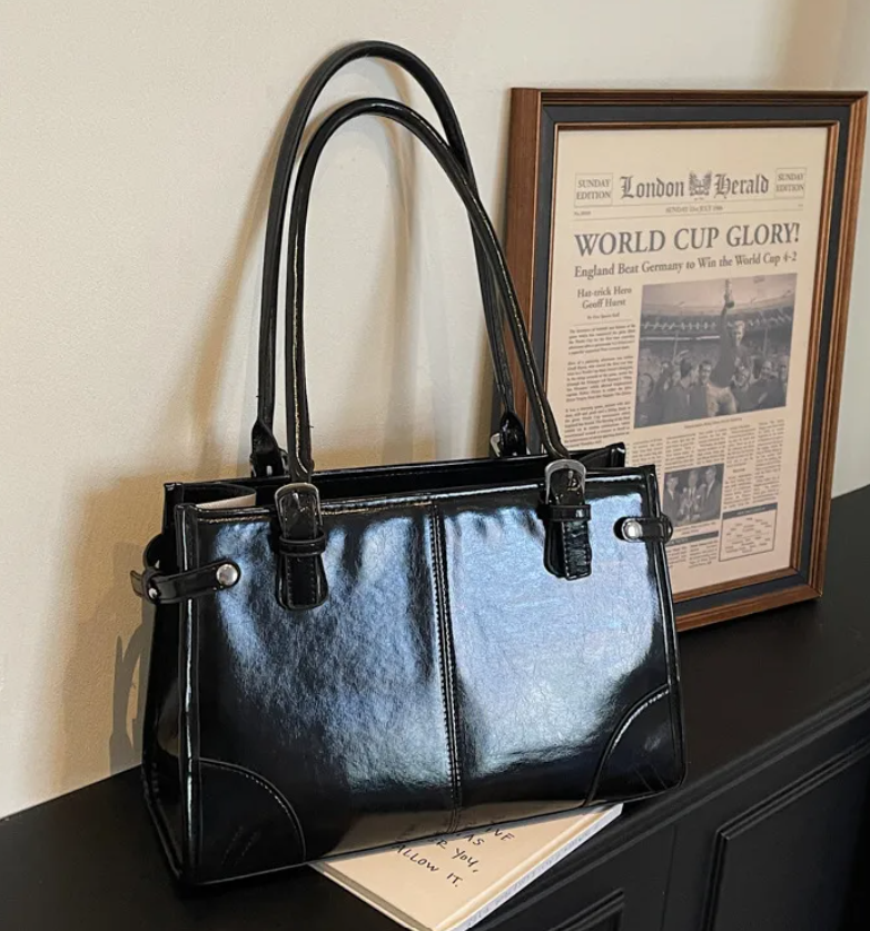 Sherri PU Leather Buckle Shoulder Bag - 2 Colors