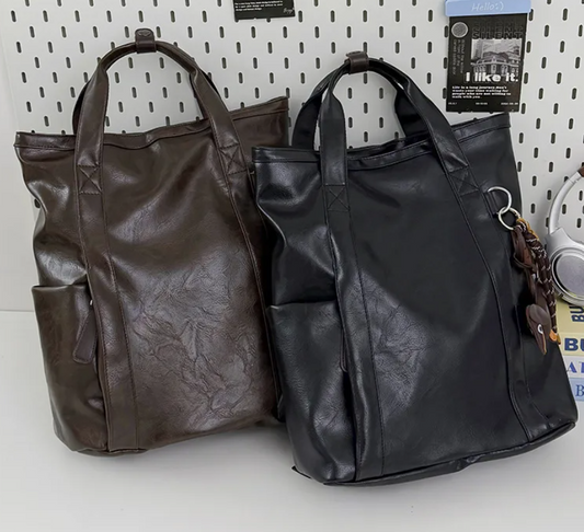 Chanae PU Leather Laptop Backpack - 2 Colors (No Bag Charm)