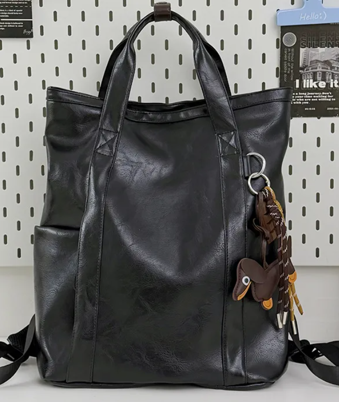 Chanae PU Leather Laptop Backpack - 2 Colors (No Bag Charm)